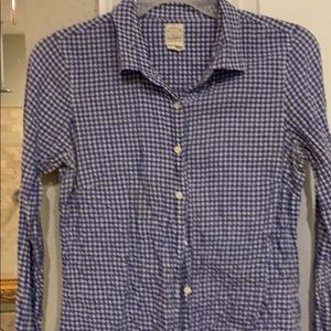 J Crew seersucker gingham shirt